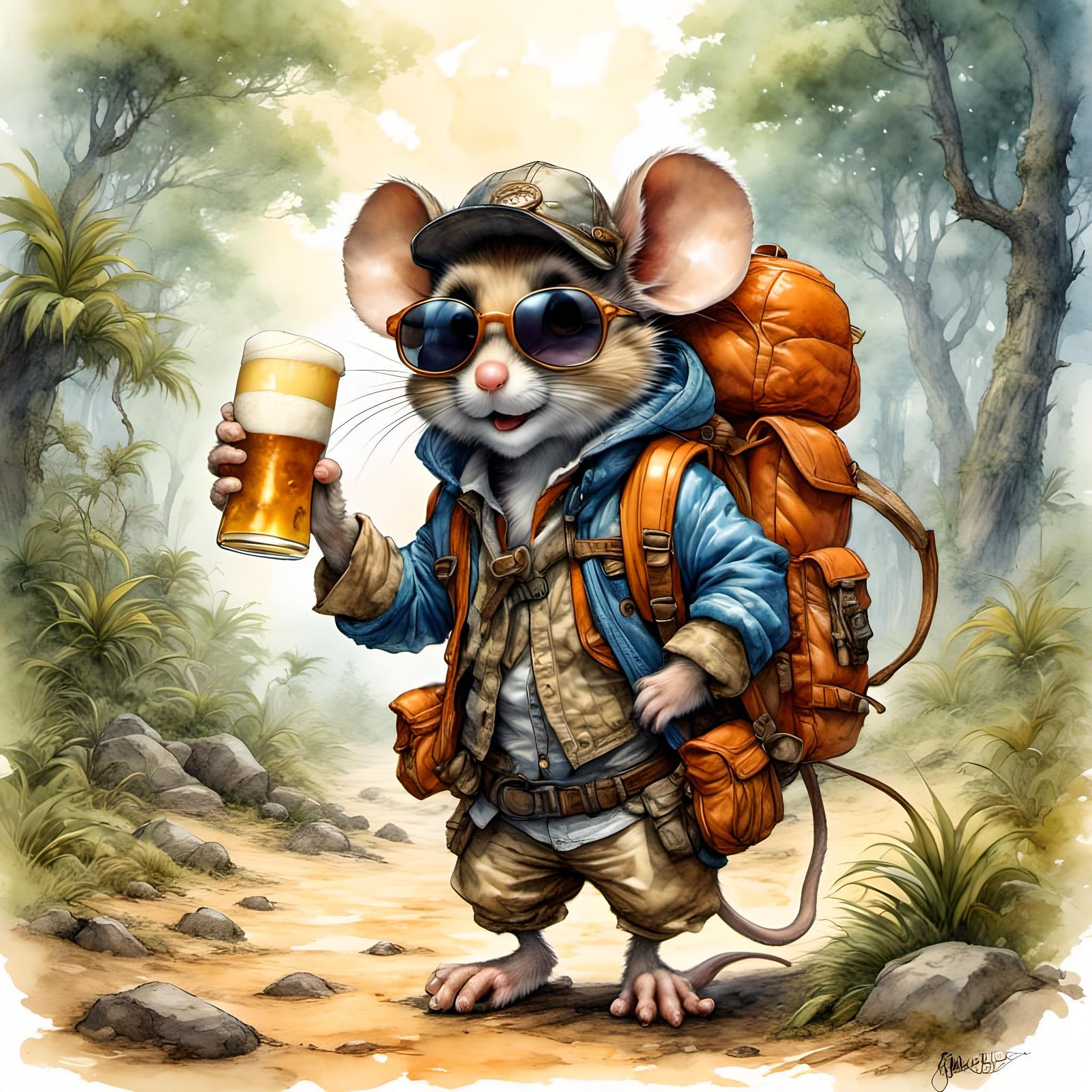 Adventurer Mouse in Brussels as 3D Cartoon