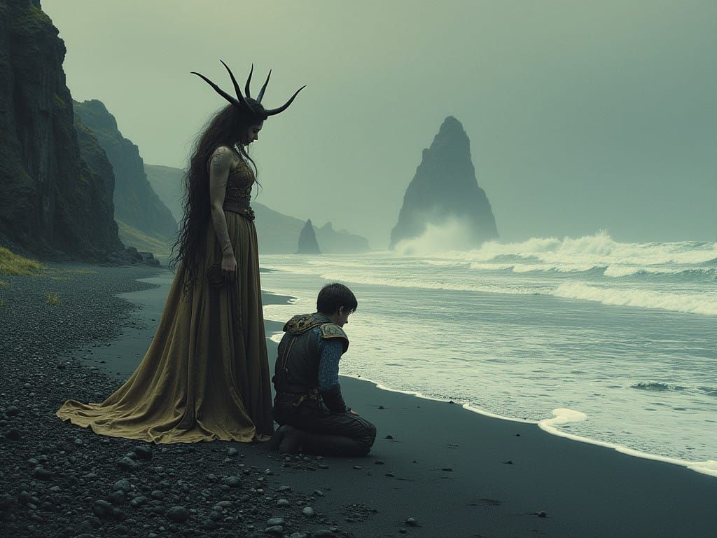 Norse Goddess in Enigmatic Fairytale Setting