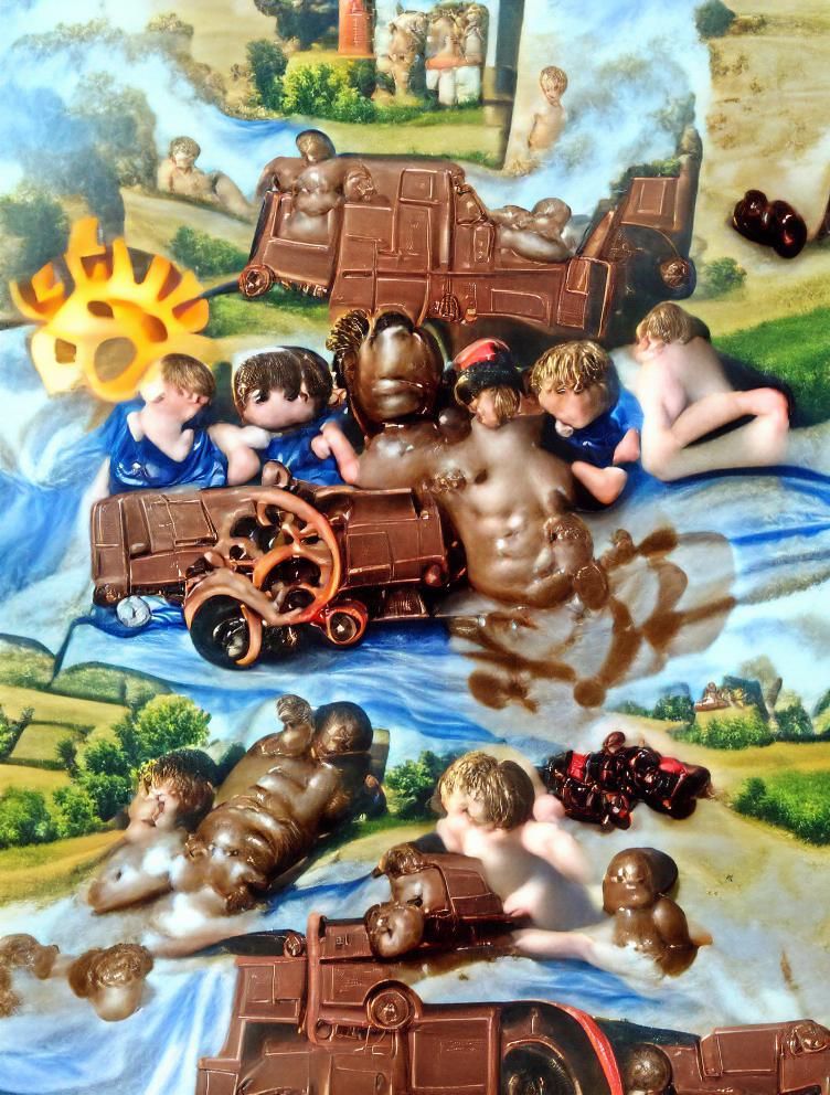 Chocolate Cherubs Worship Steam Tractor: Renaissance Paintin...