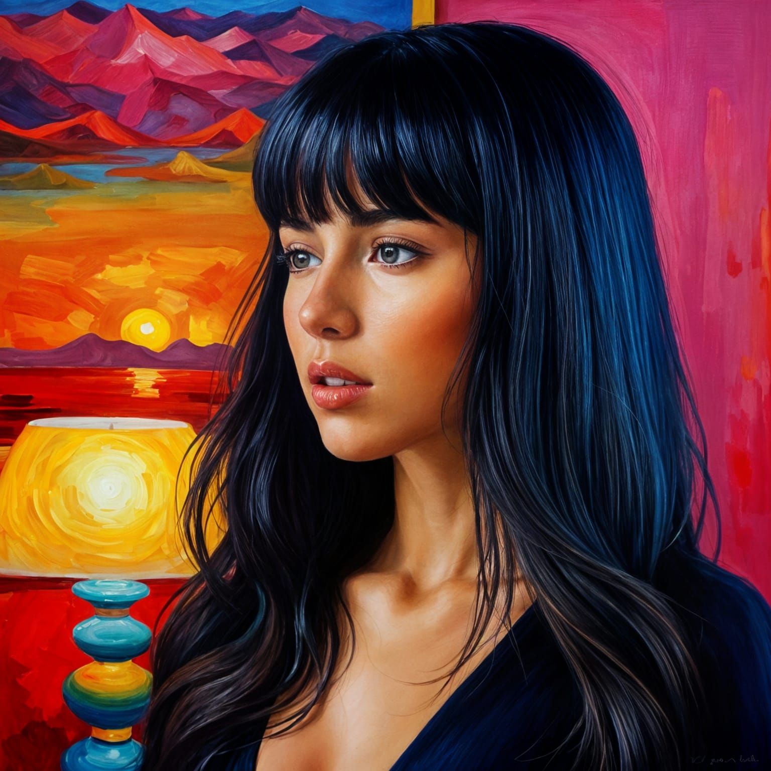 Romantic Moment in a Modern Minimalist Living Room