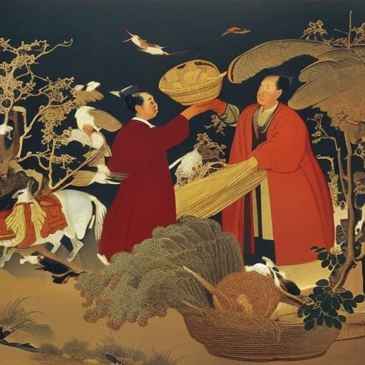 Chairman Mao at Harvest Festival: A Classical Painting