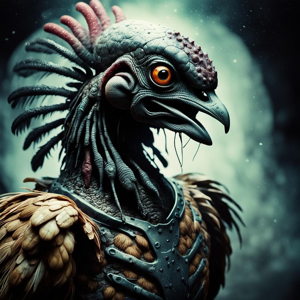 Alien Bursts From Chicken: Cinematic Film Still