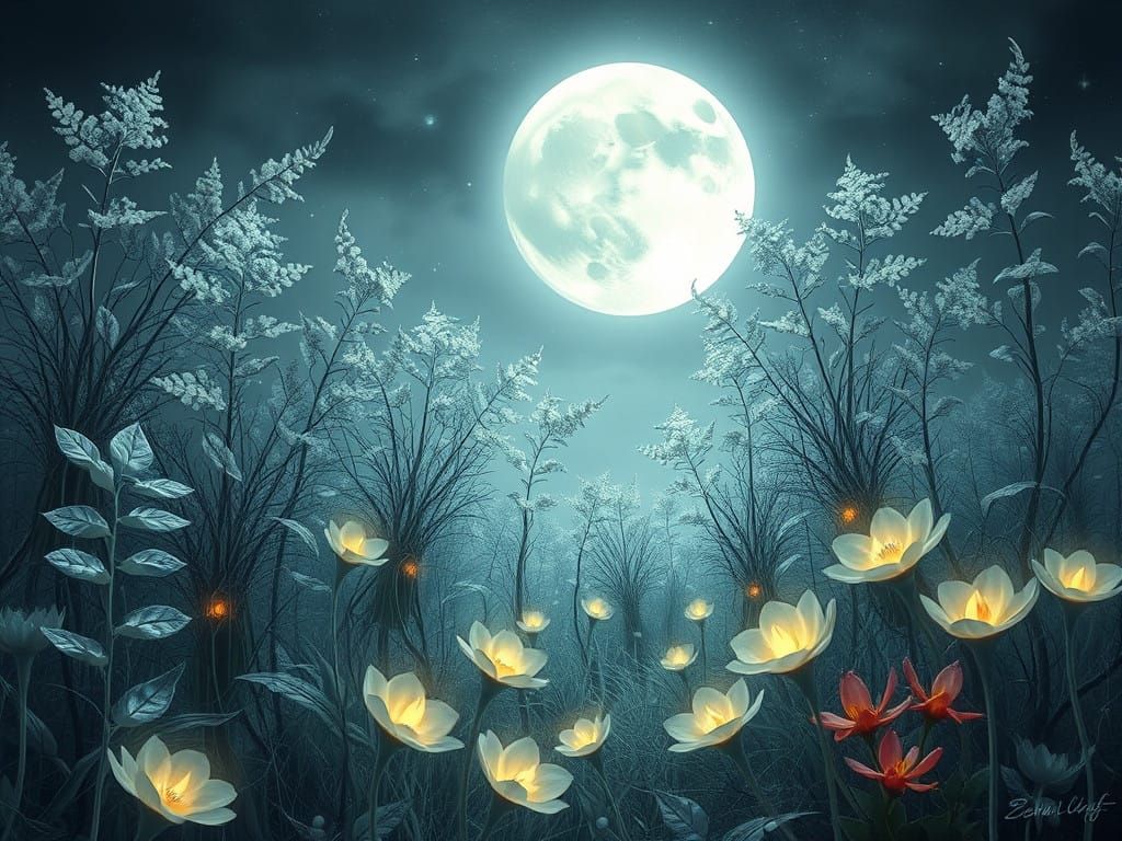 Surreal Lunar Oasis in Ethereal Light