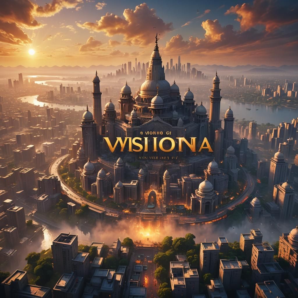 Developed India: Sunrise Over Modern Cityscape