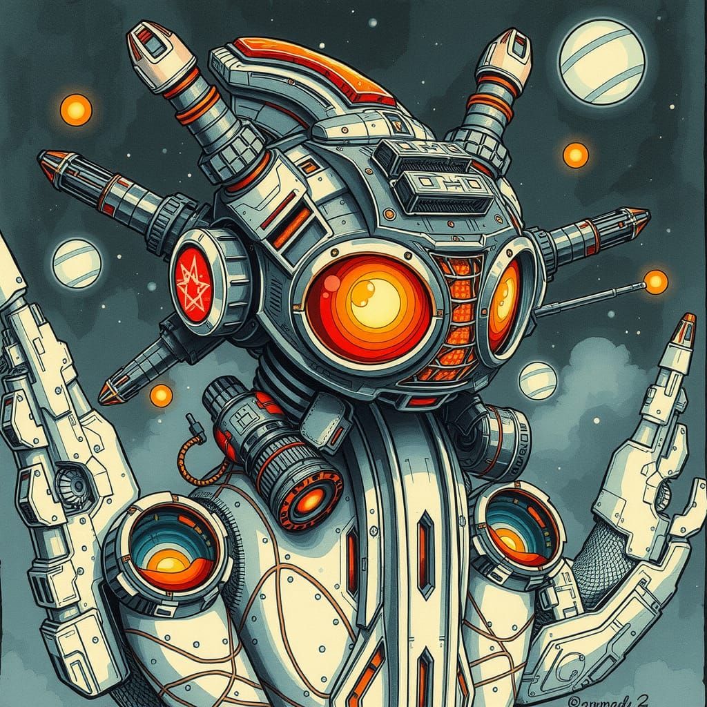 Epic Futurism in Calligraphy Art Style