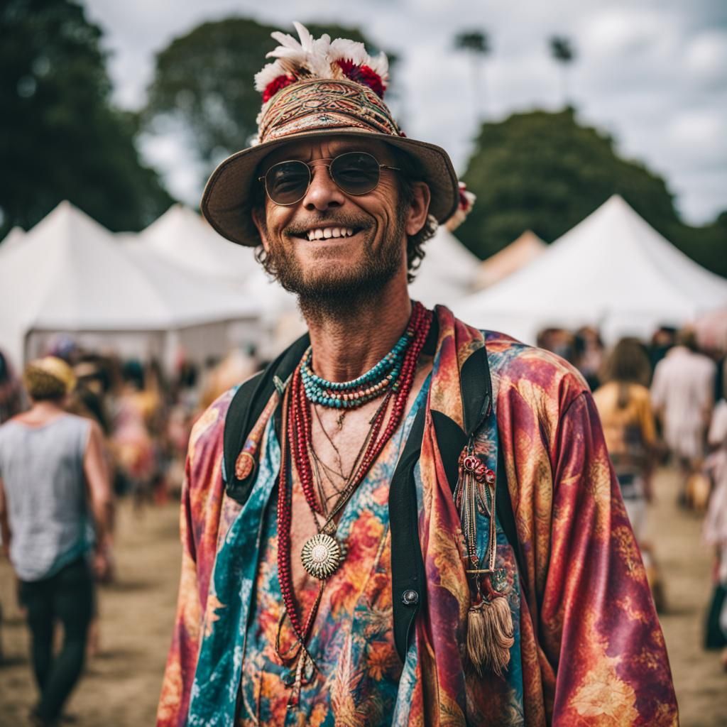 Man in Festival Clothing