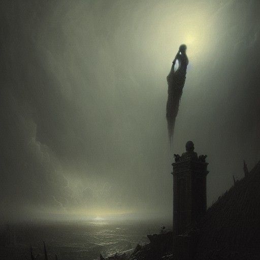 Grim Horror Scene Inspired by Doré and Rutkowski