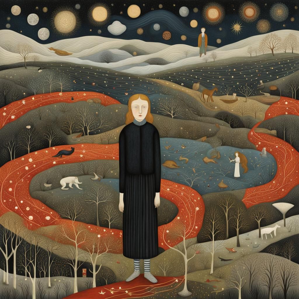 Ethereal Mindscapes: Surreal Concept Art of Intertwined Bodi...