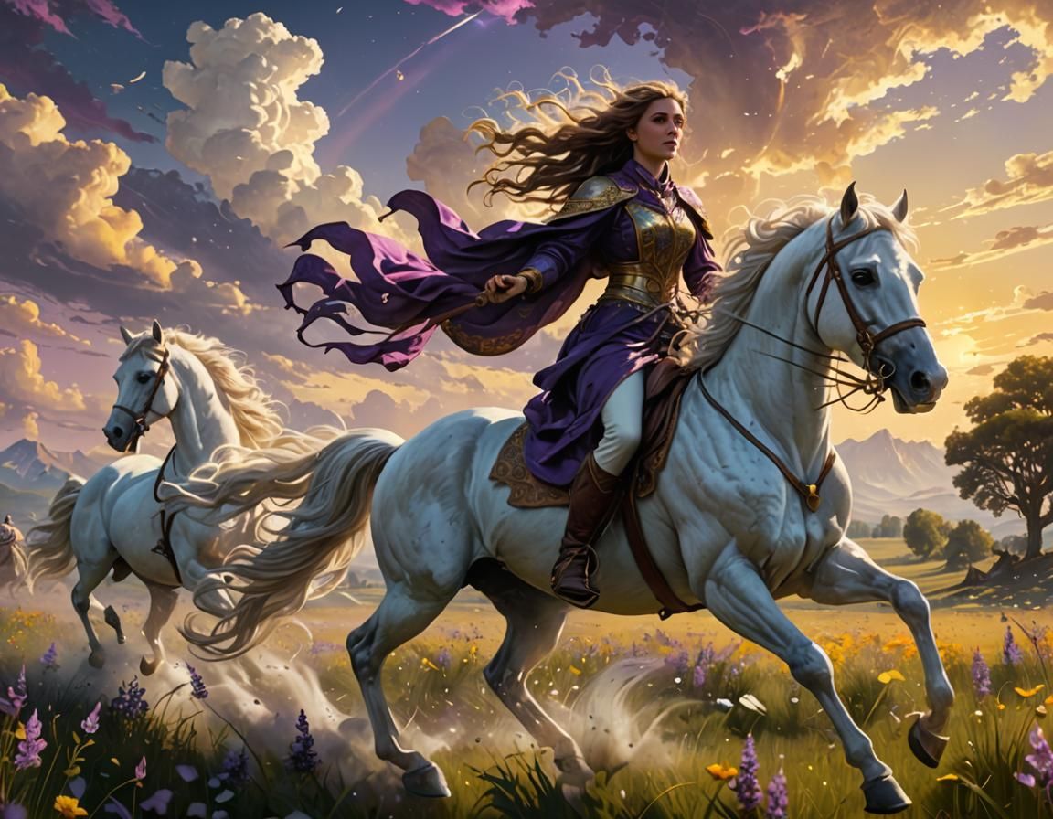 Fantasy Woman on Horseback in Grimmer Style