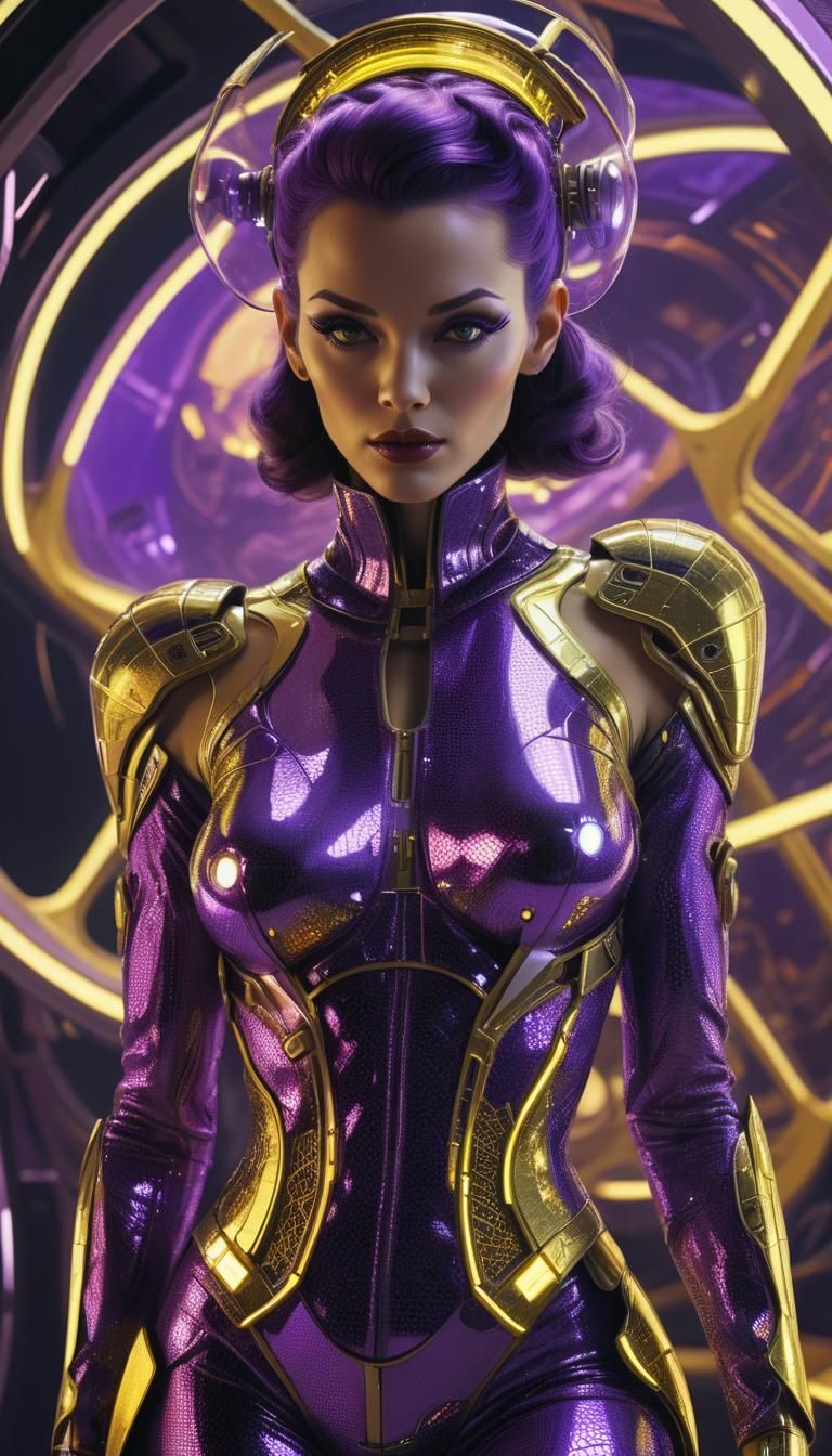 Futuristic Sci-Fi Pin-Up in Moebius Inspired Style