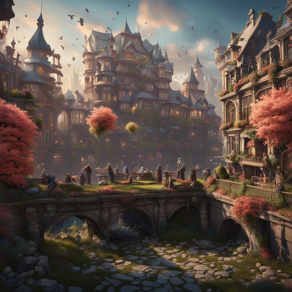 Spring in the City of Death: Detailed Matte Painting