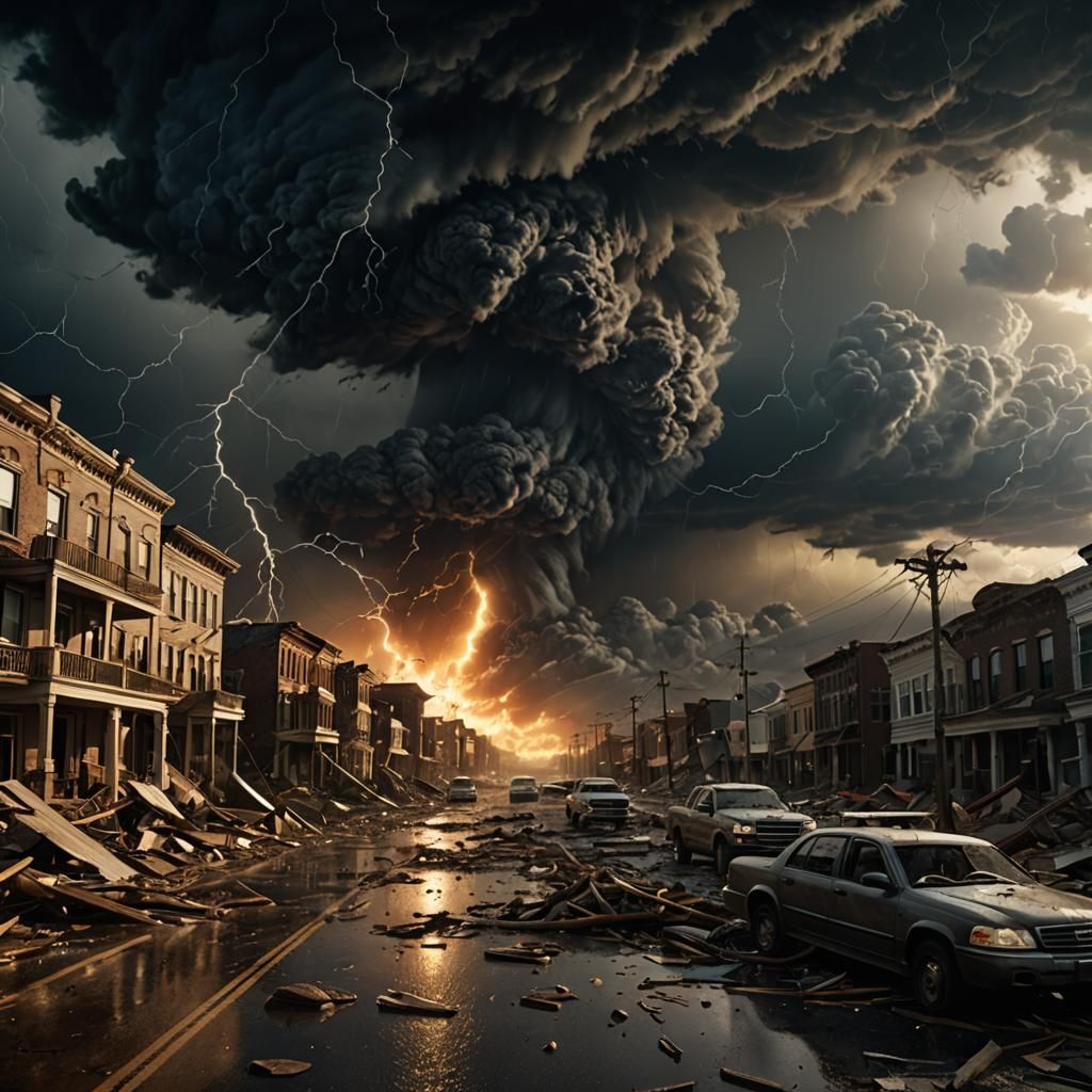 Hurricane Devastation in Photorealistic Digital Art