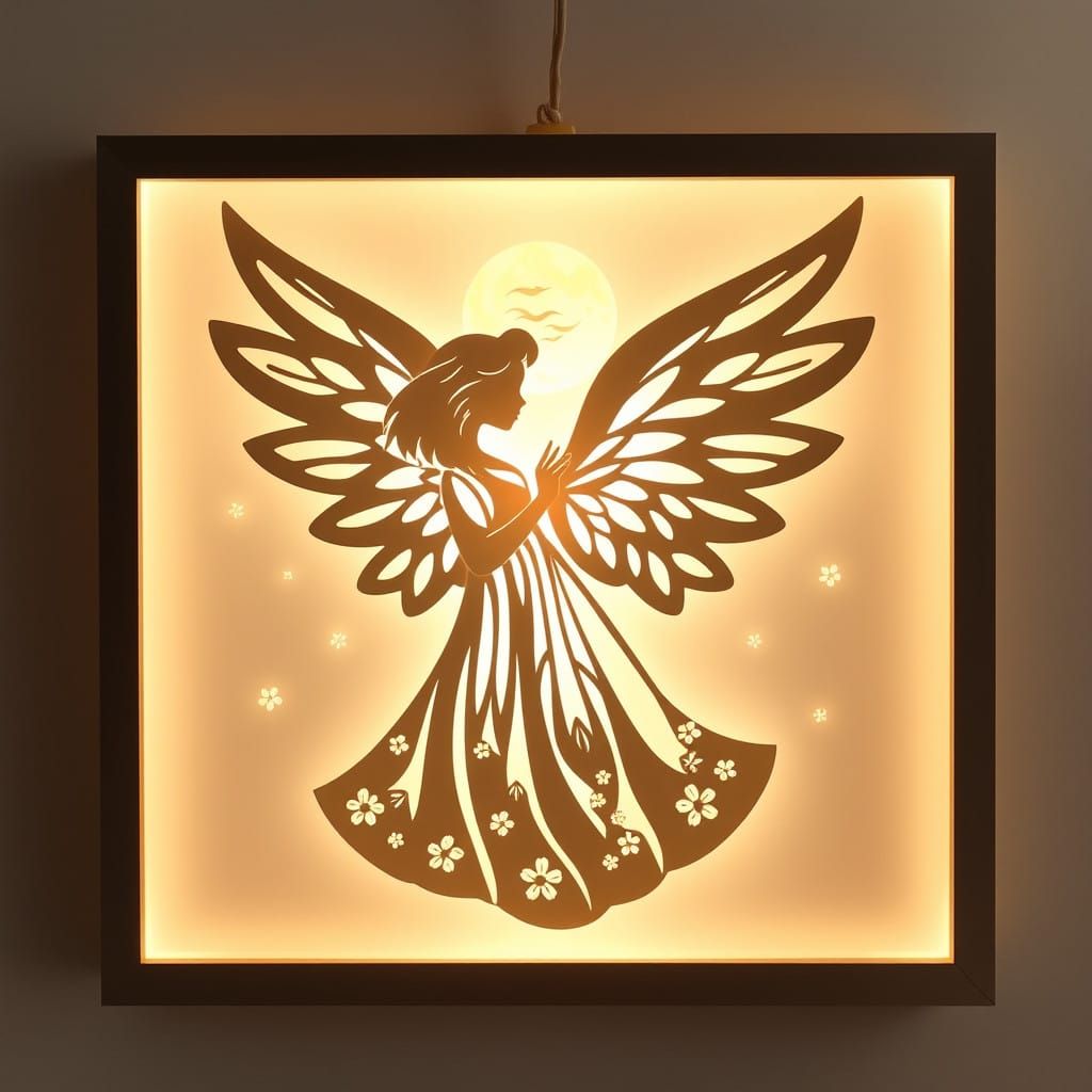 Delicate illuminated kirigami angel naoko takeuchi