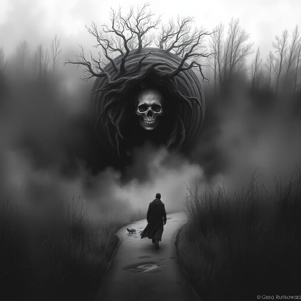 Surreal World Dystopia in Dark Art Style