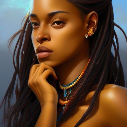 Ethiopian Beauty at Sunset: Hyperdetailed Portrait