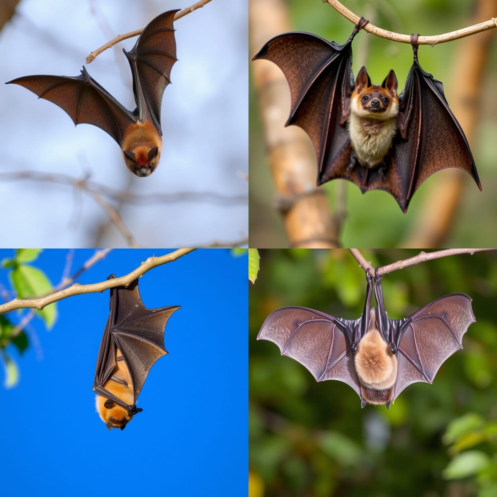 Majestic Flying Fox Bat in Flight