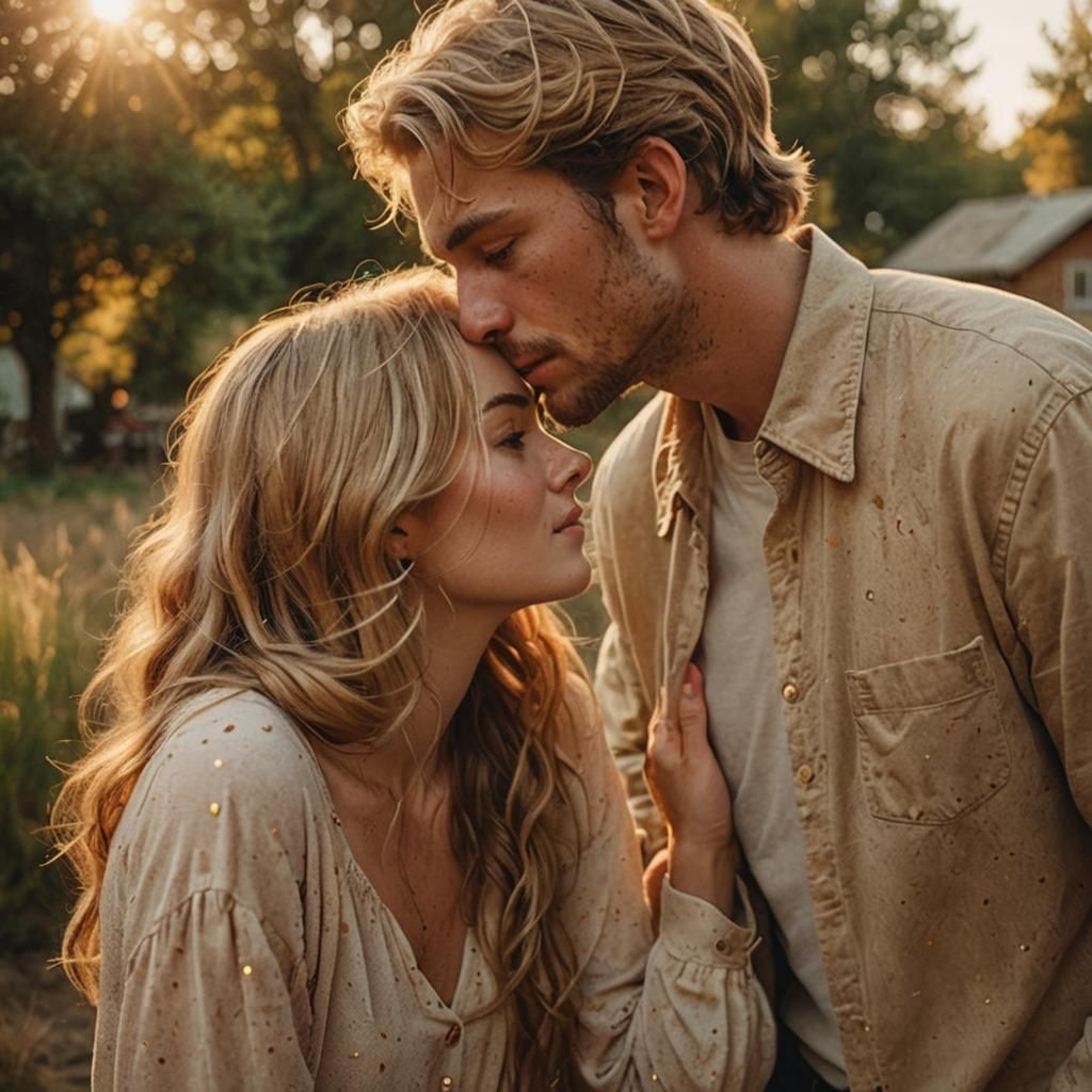He Kissing Her Forehead