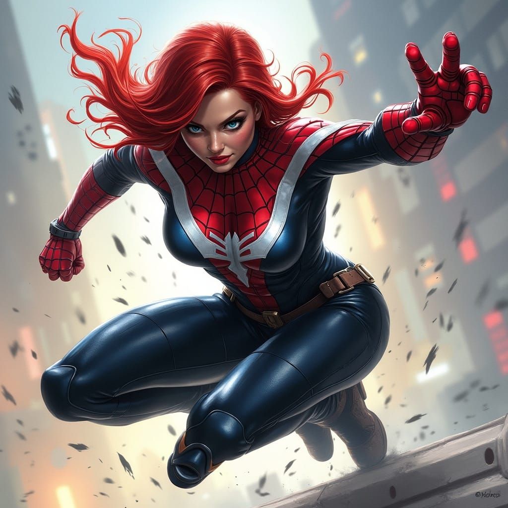 Superhero Fusion: Spider-Man, Black Widow, Captain America