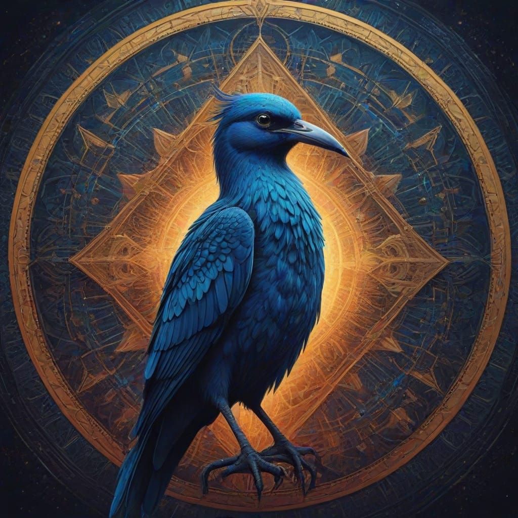 Egyptian Blue Bird God Thoth Enters Amenti Realm