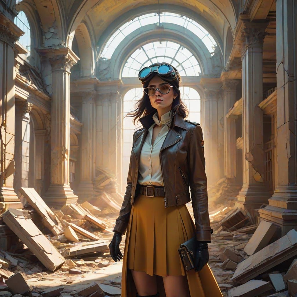 Retro-Futuristic Archaeologist Discovers Hidden Secrets in a...