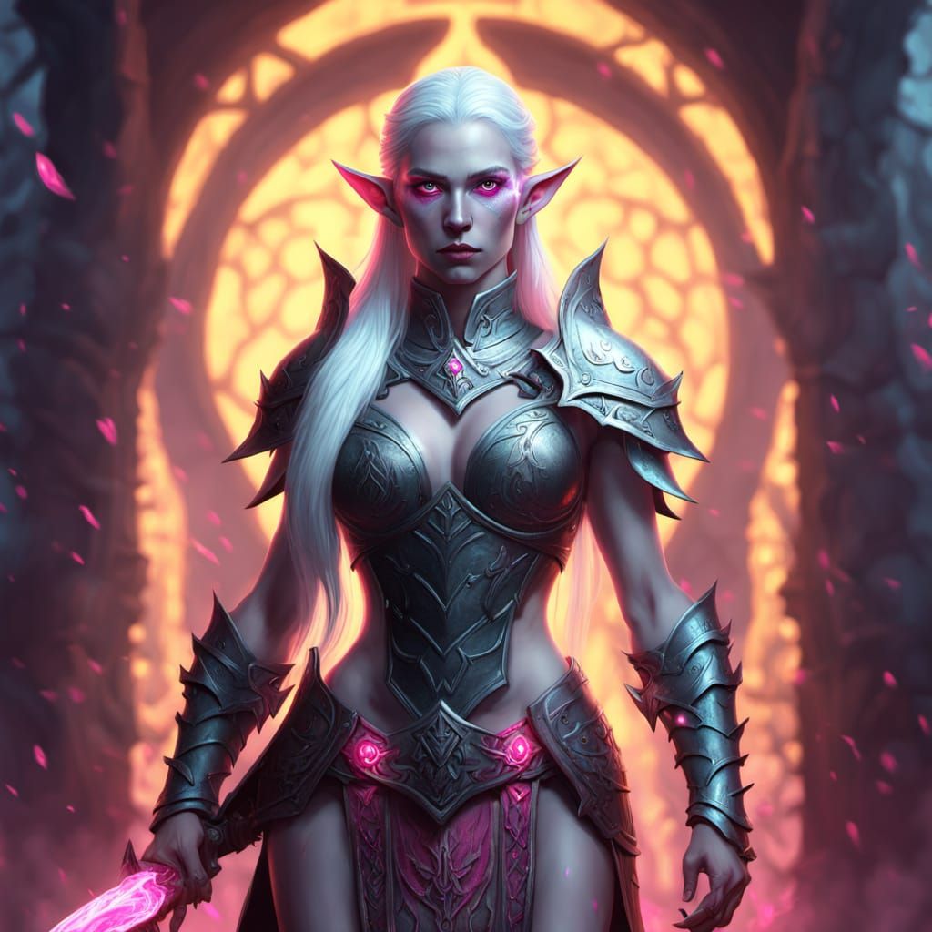Albino Elf Warrior in Dark Fantasy Concept Art