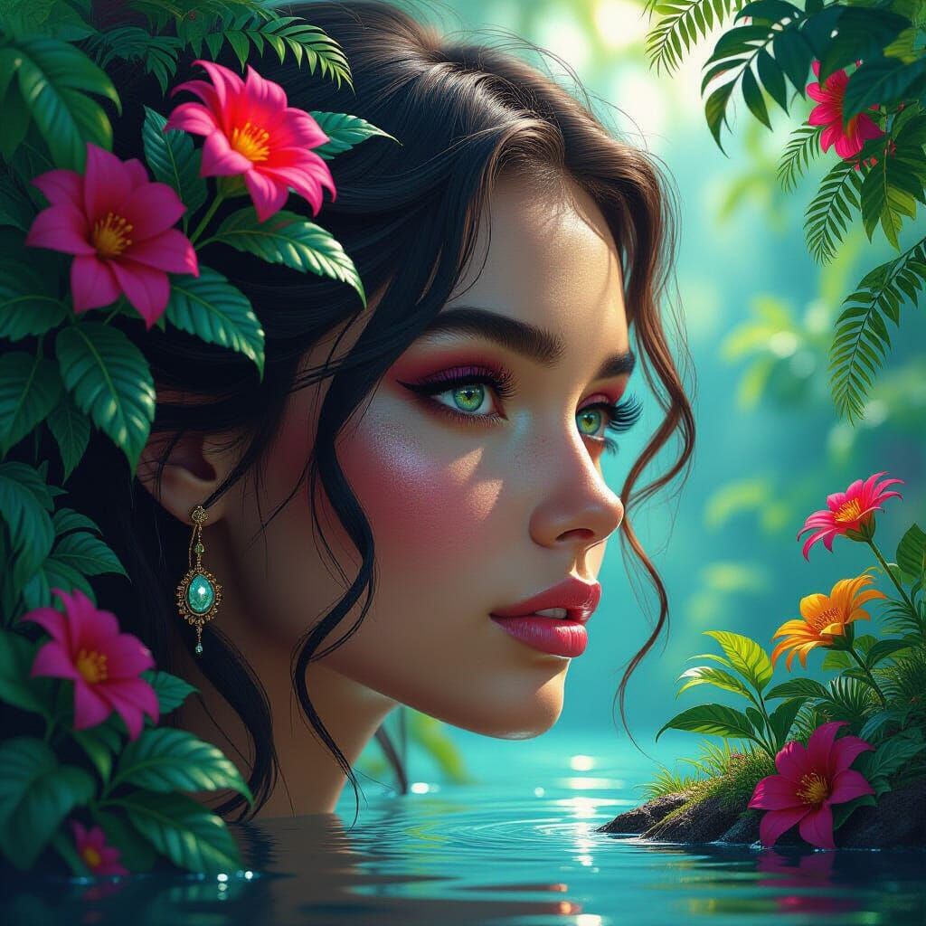 Vibrant Nature Concept Art with Dramatic Lighting