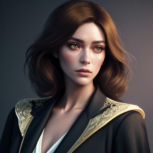 Elegant Portrait in Art Nouveau Style