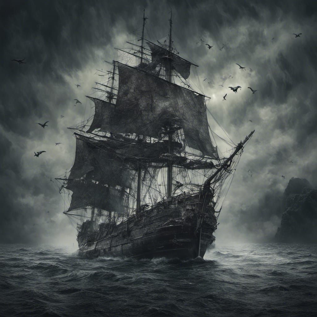 The Flying Dutchman Emerges in a Ghostly Mist