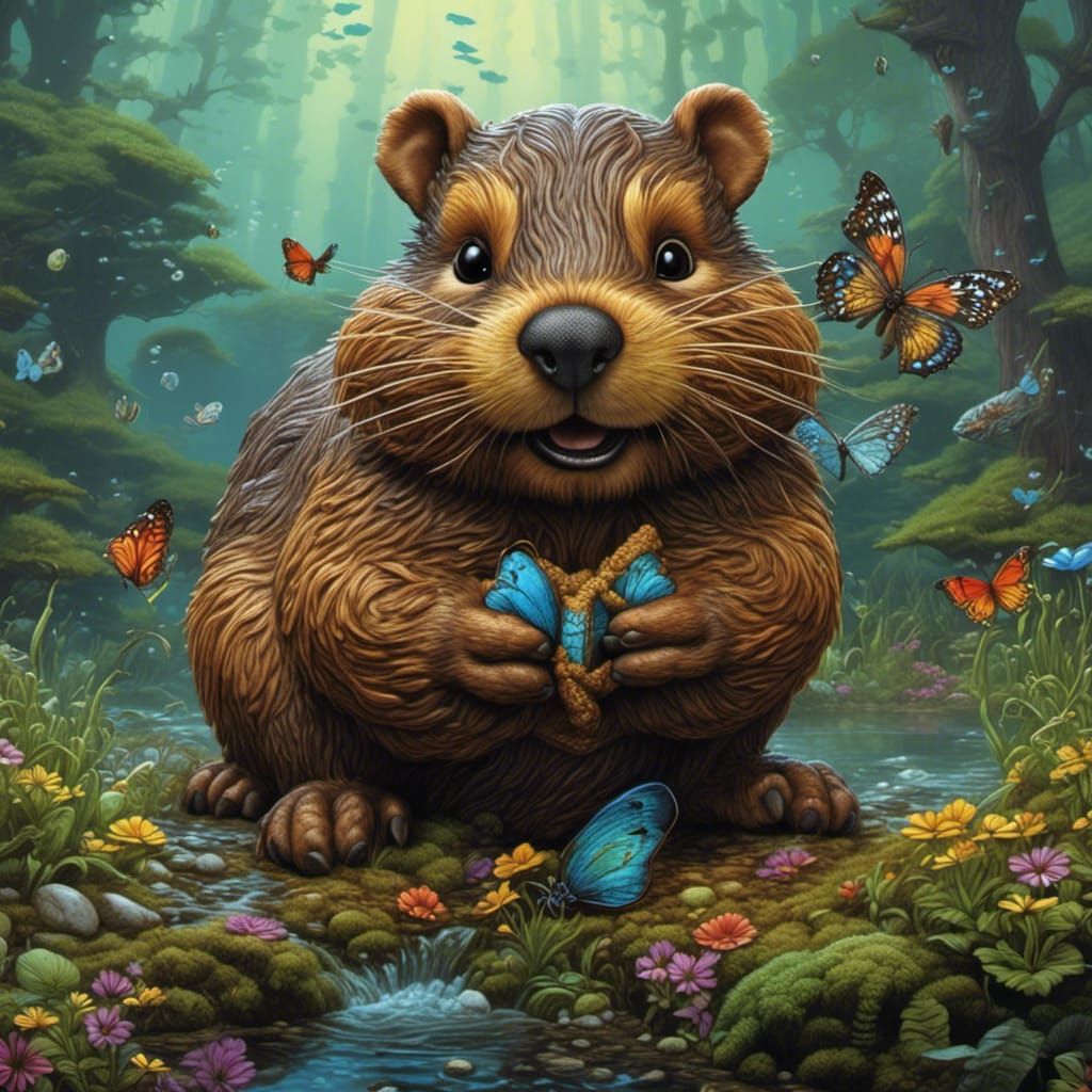 Eager Beaver Moebius in Graphic Novel Style