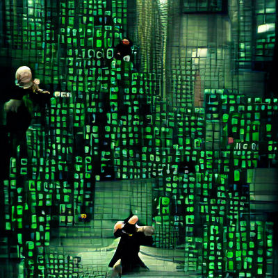 Abstract Matrix Code Stream in Green