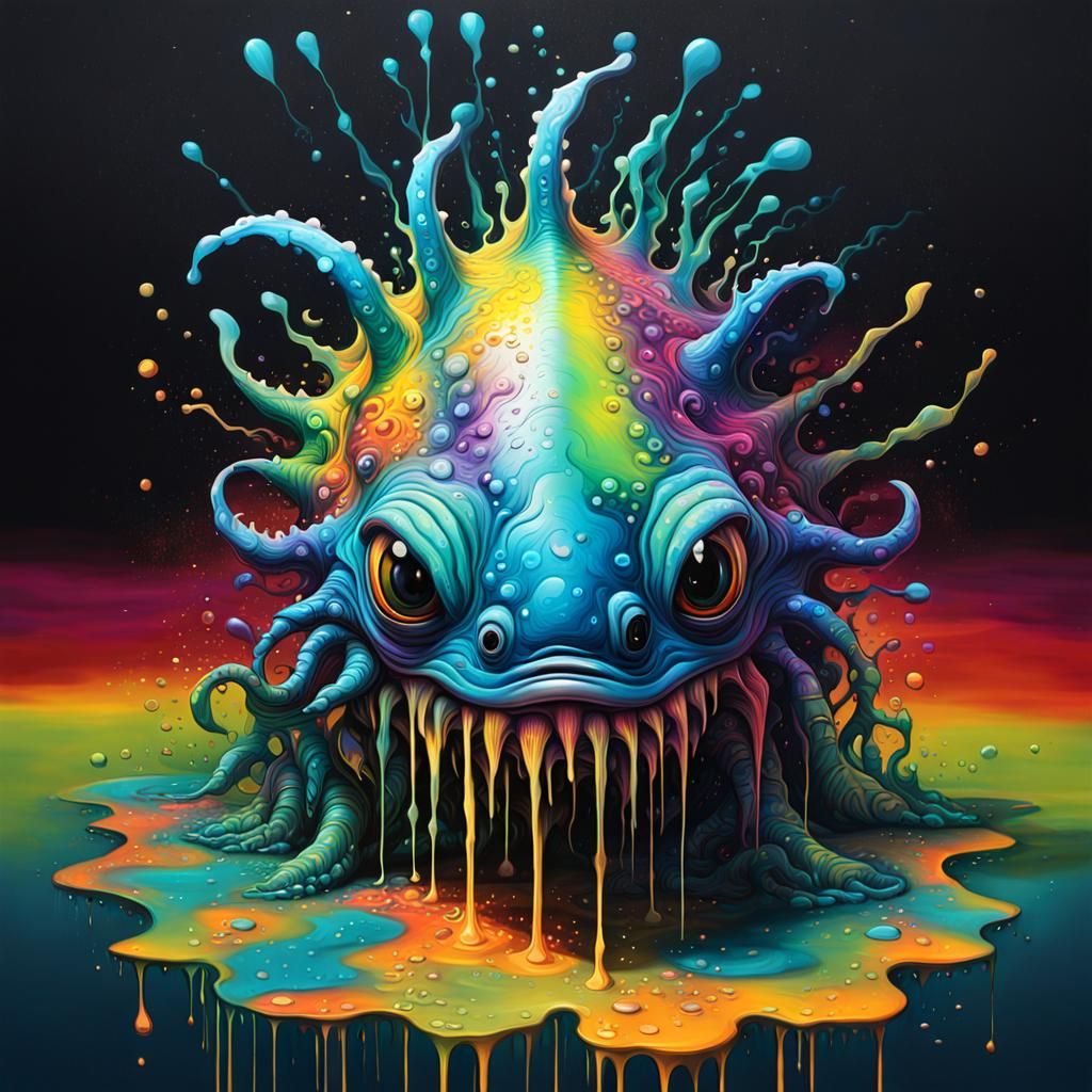 Colorful Alien Sea Creature Graffiti Art
