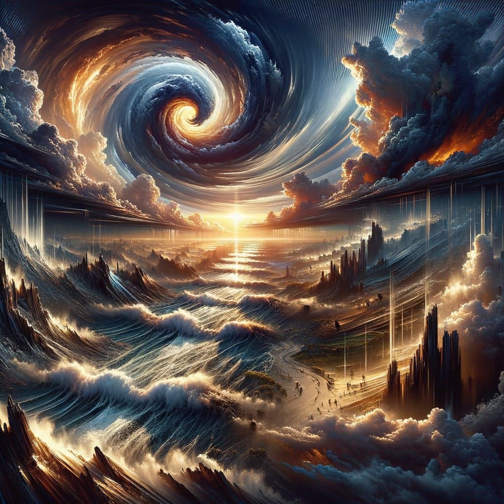 Dramatic Depiction of Cataclysmic Natural Disasters in Woodb...