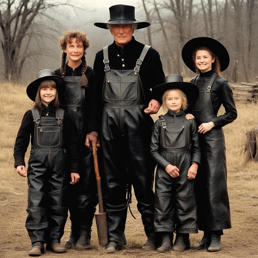 Pinhead as Pa Ingalls in Leather Family Portrait