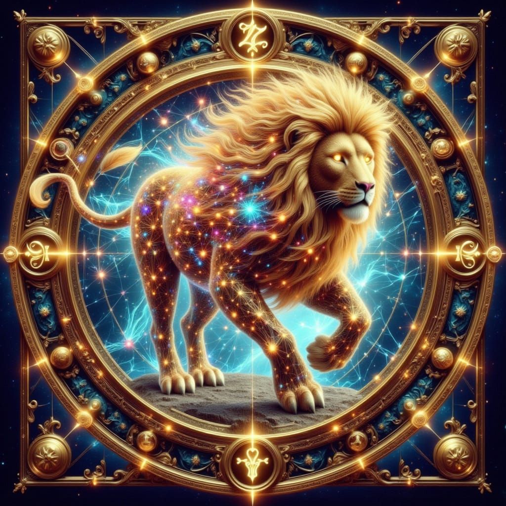 Regal Lion King in Vibrant Oil Paint Style