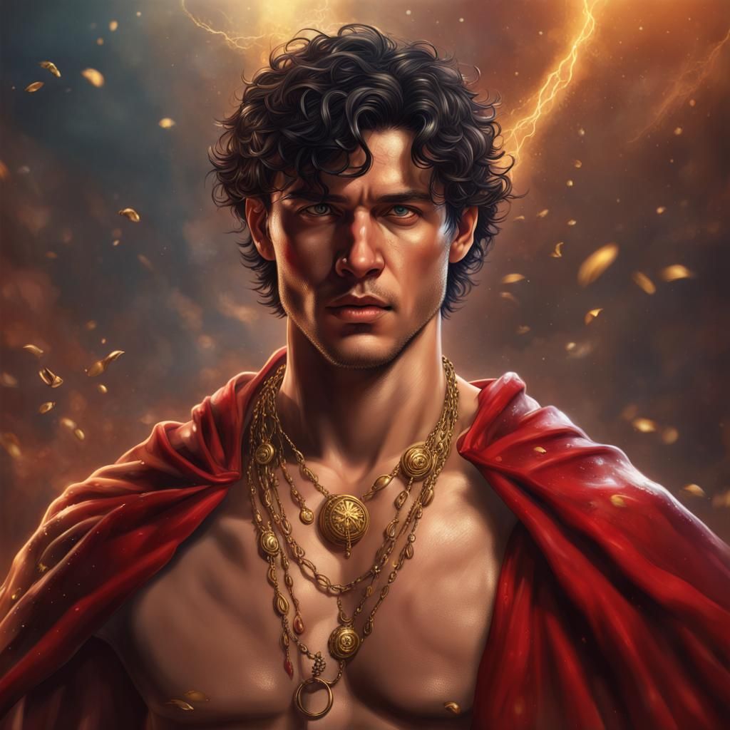 Shirtless Roman Wizard Casting a Spell