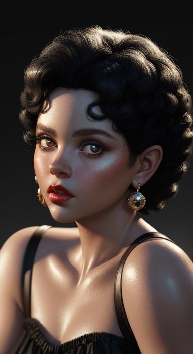 Hyperrealistic Betty Boop as Aphrodite Portrait