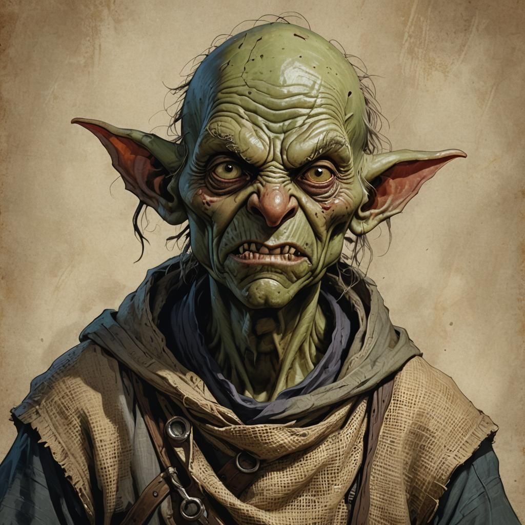 Ugly Goblin Portrait in Fantasy Concept Art