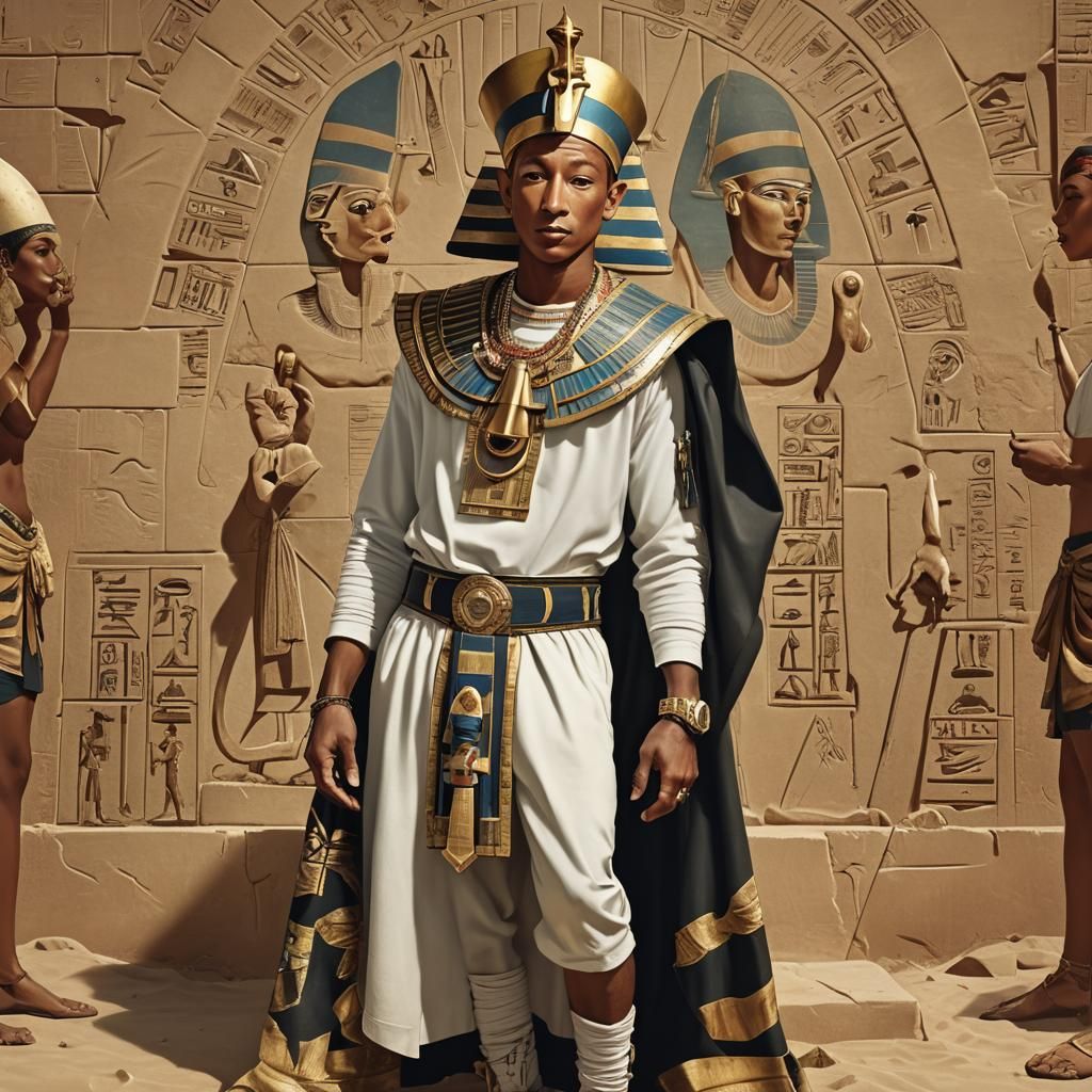 Pharrell as Pharaoh: Golden Age Illustration