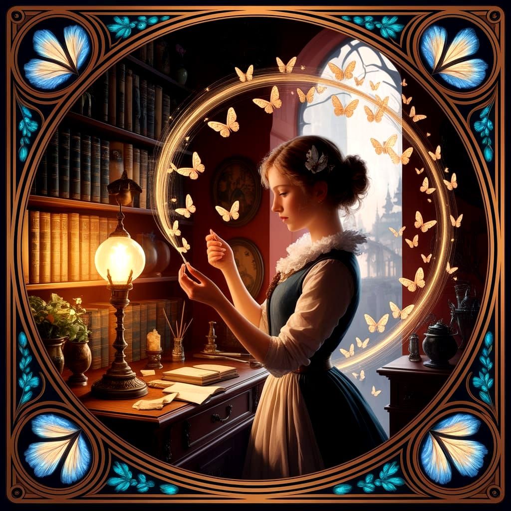 Art Nouveau Artist Creates Luminous Butterflies