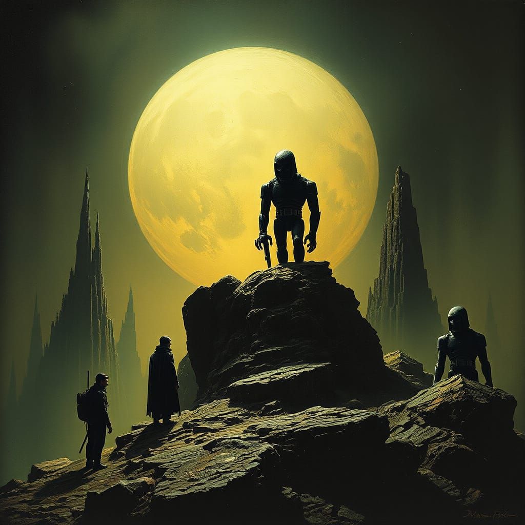 Dark Fantasy Landscape Inspired by Gothic Art