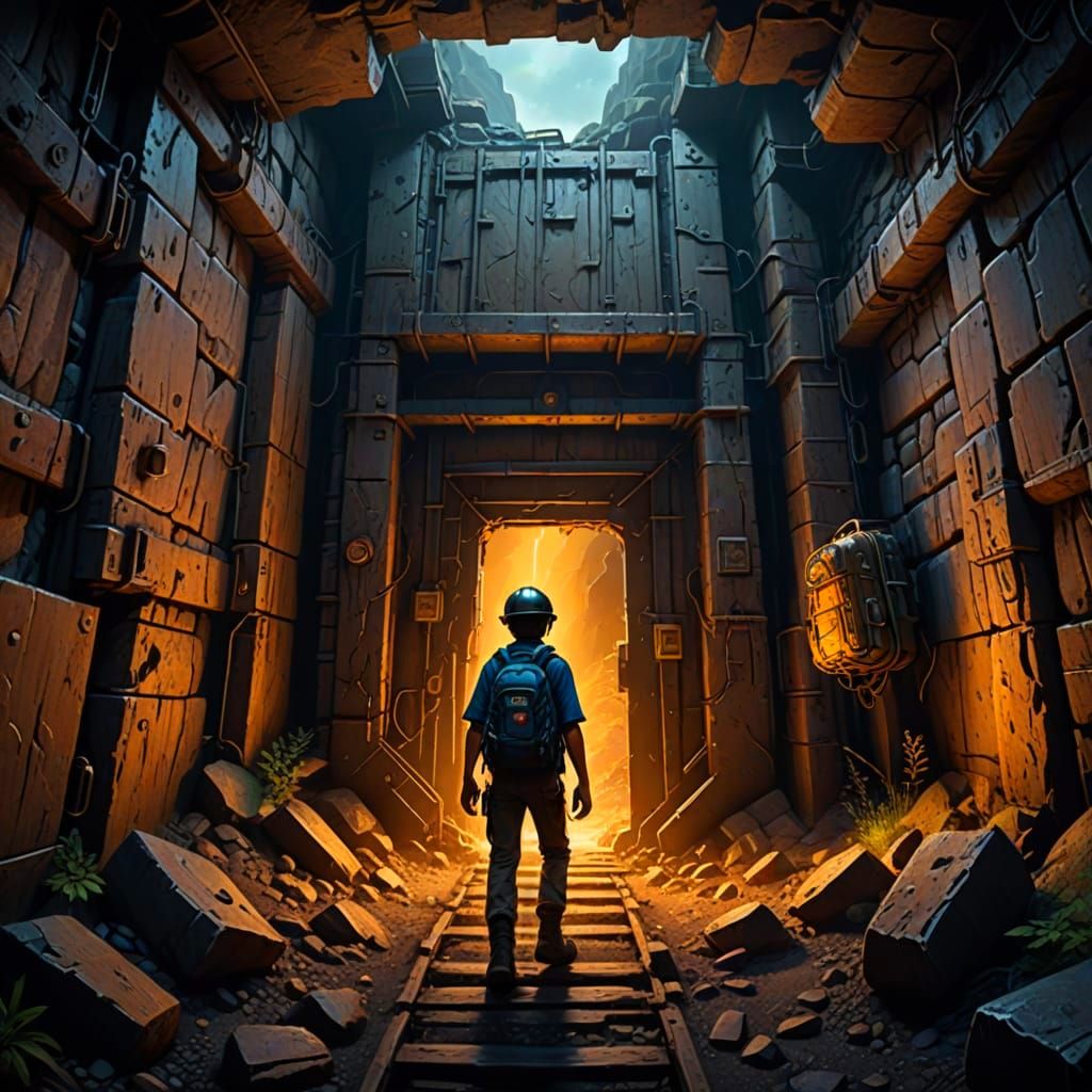 Boy Enters Abandoned Mine Shaft: Matte Painting