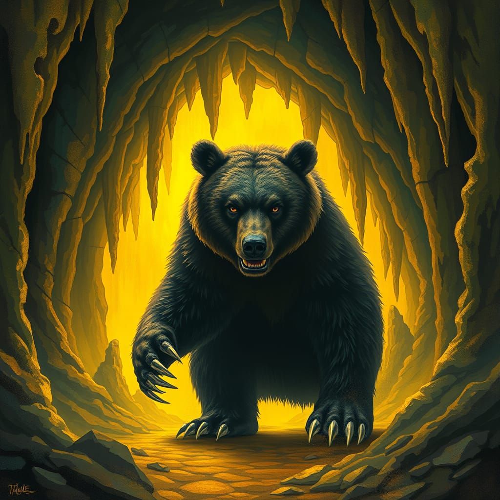 Furious Bear in Canary Grotto, Modern Art