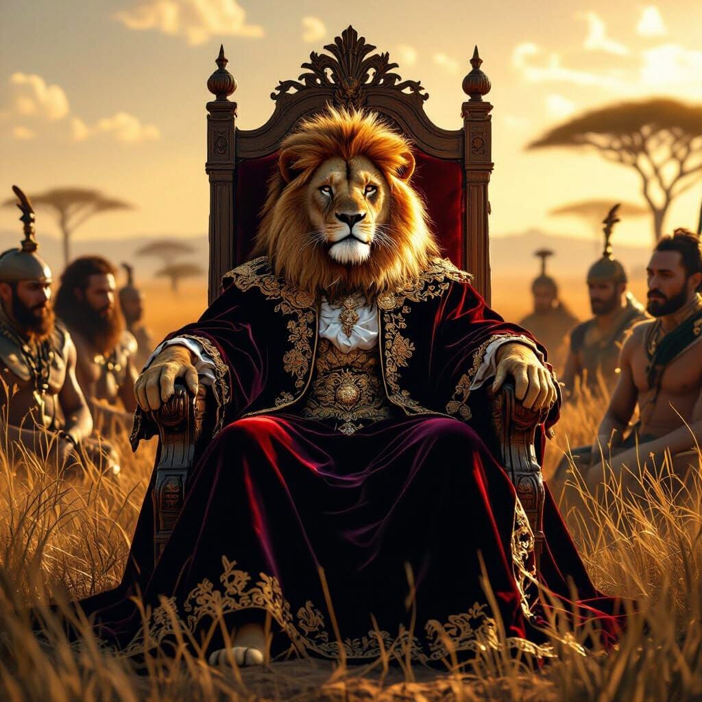 Lion King in Salvador Dali Surrealism Style