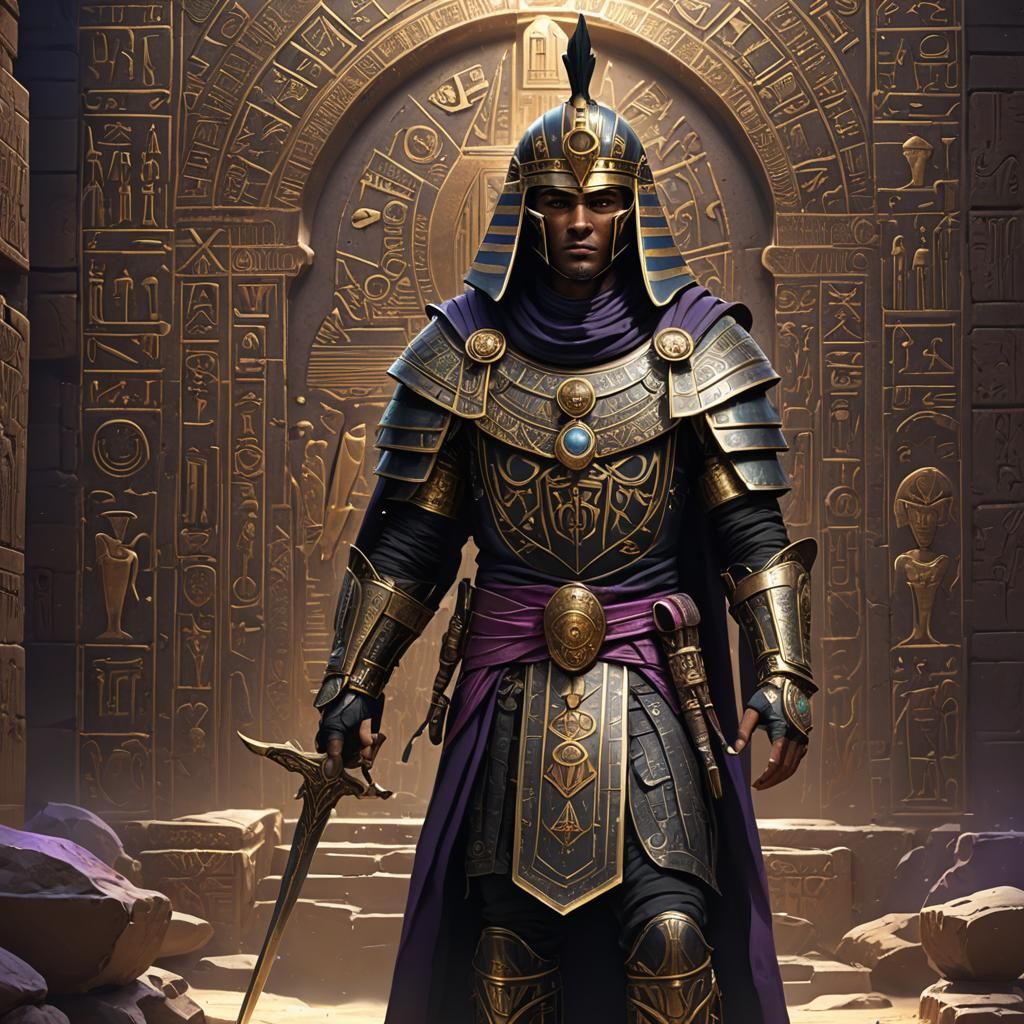 Egyptian Knight in Dark Fantasy Style