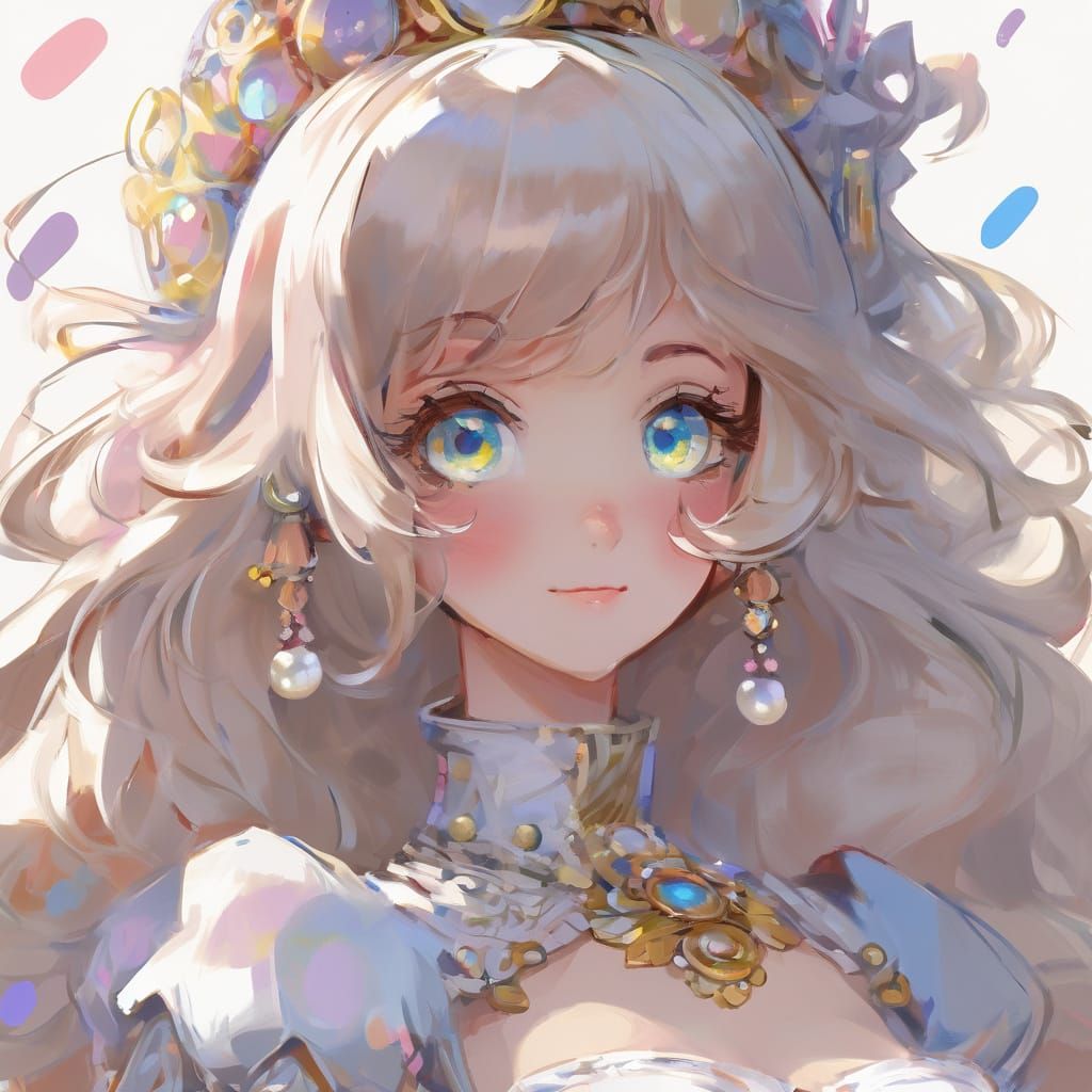 Impressionist Girl in Poofy Dress with Painterly Strokes