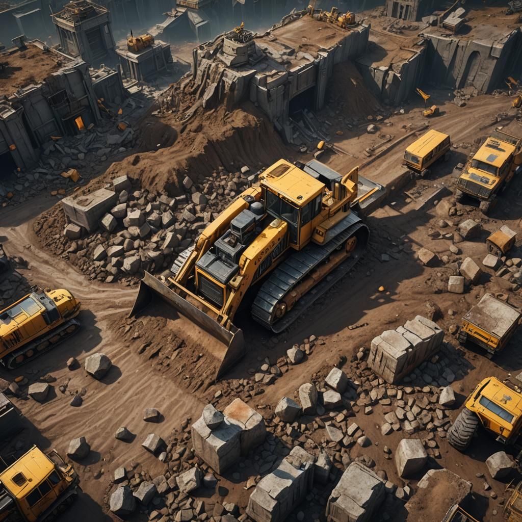 Detailed Matte Painting of a Bulldozer