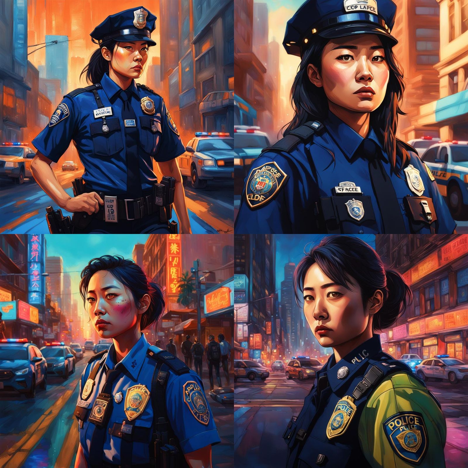 Hyperrealistic Portrait of Police Officer Lucy Chen