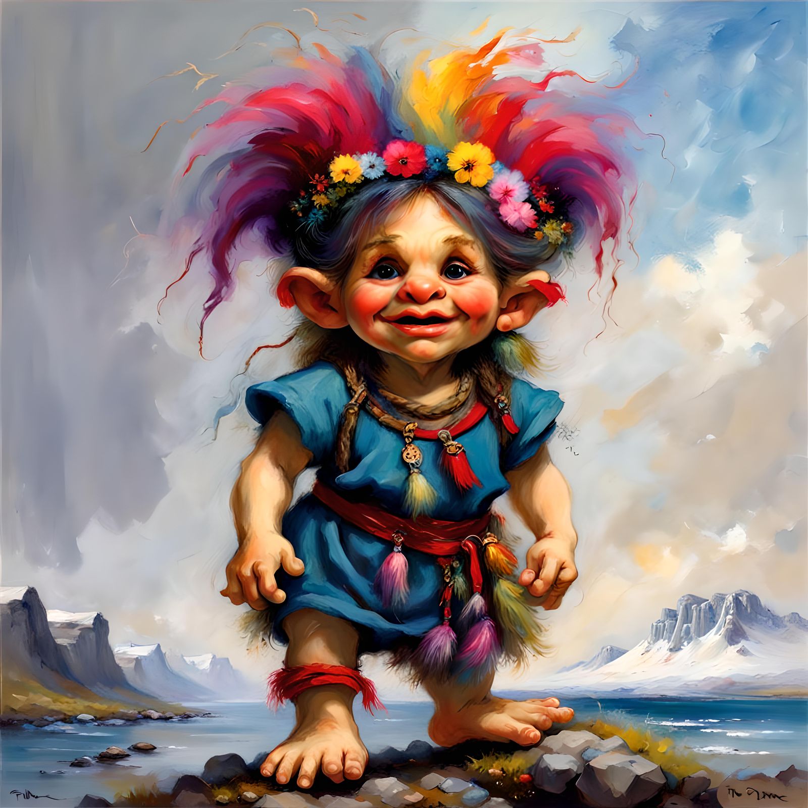 Colorful Icelandic troll doll, by pino daeni