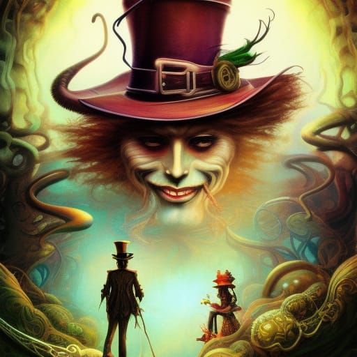 Steampunk Mad Hatter in Psychedelic Fantasy Art