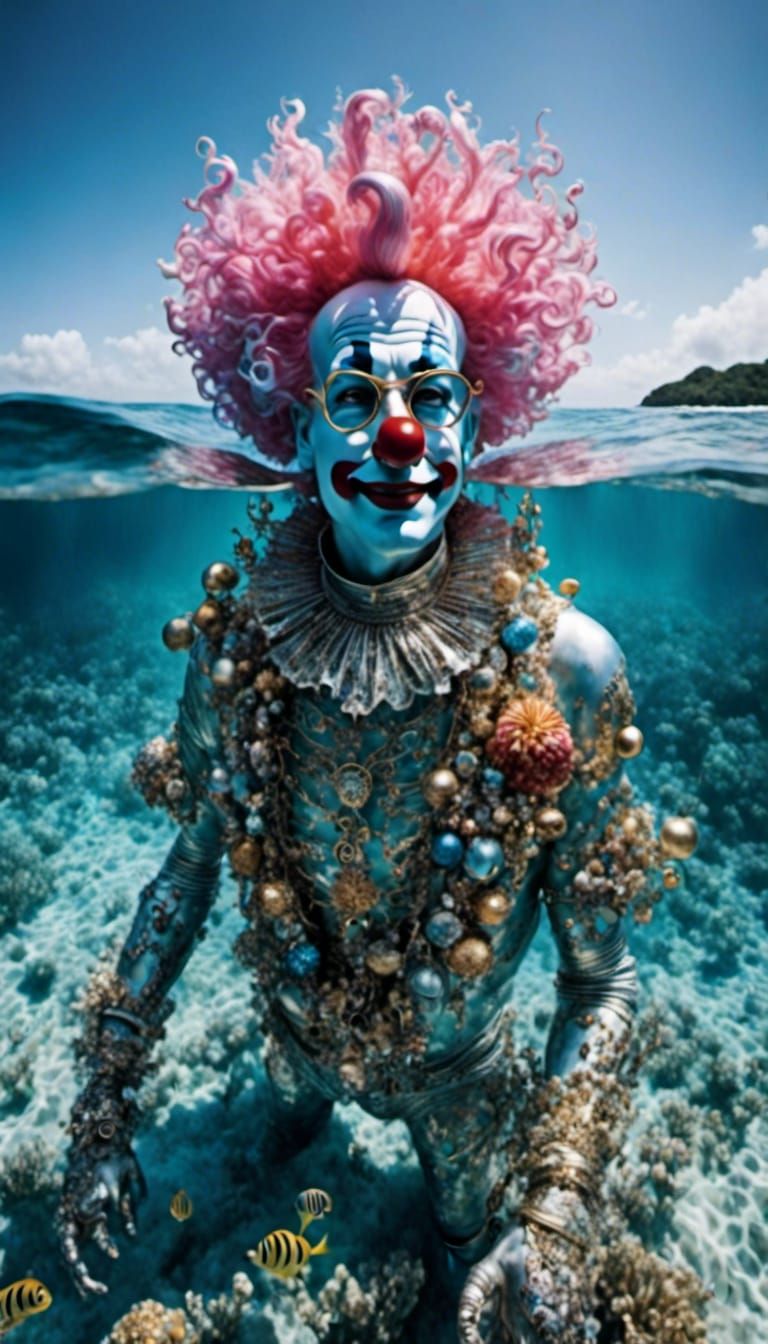 Old Man at Sea with Glass Effect